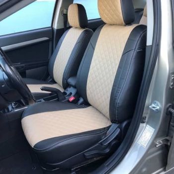 Авточехлы Автопилот Чёрный бежевый Ромб